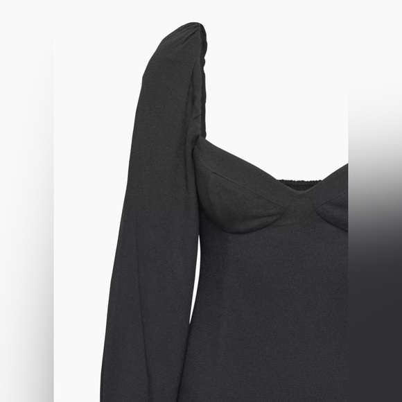 Aritzia Wilfred Novella Puff Long Sleeve Mini Dress in Black - Picture 4 of 12